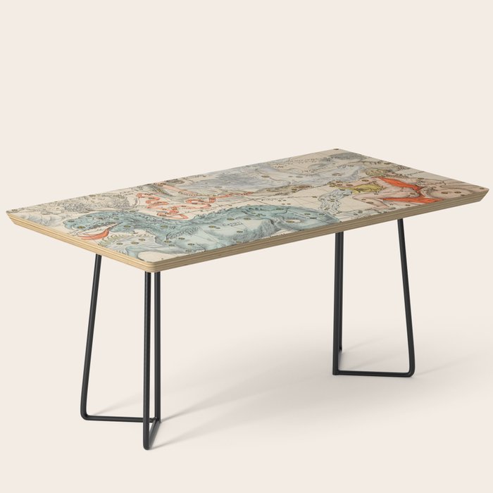 Vintage Celestial & Astrological Map  (1693) Coffee Table