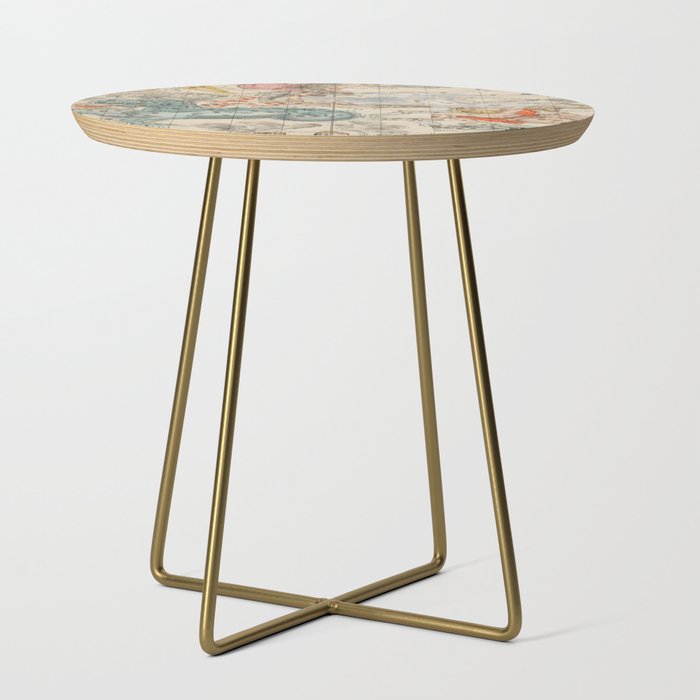 Vintage Celestial & Astrological Map  (1693) Side Table