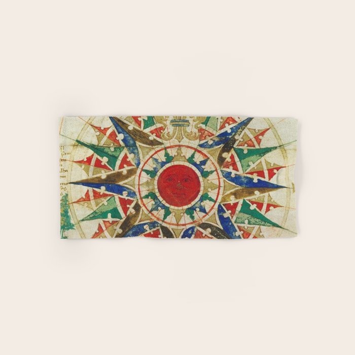 Vintage Compass Rose Diagram (1502) Bath Towel