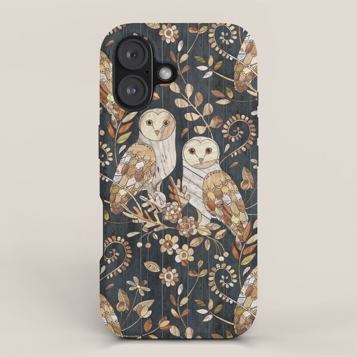 Wooden Wonderland Barn Owl Collage Iphone Case