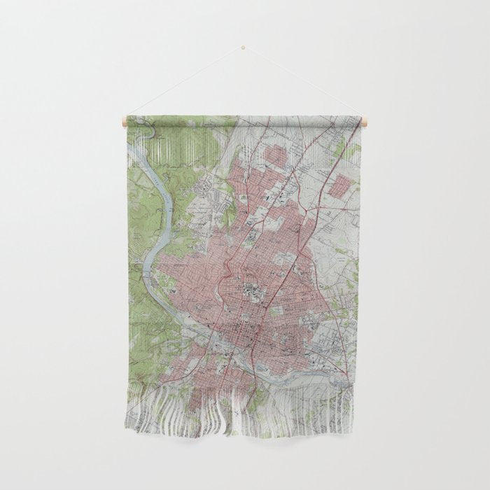Vintage Map Of Austin Texas (1955) Wall Hanging