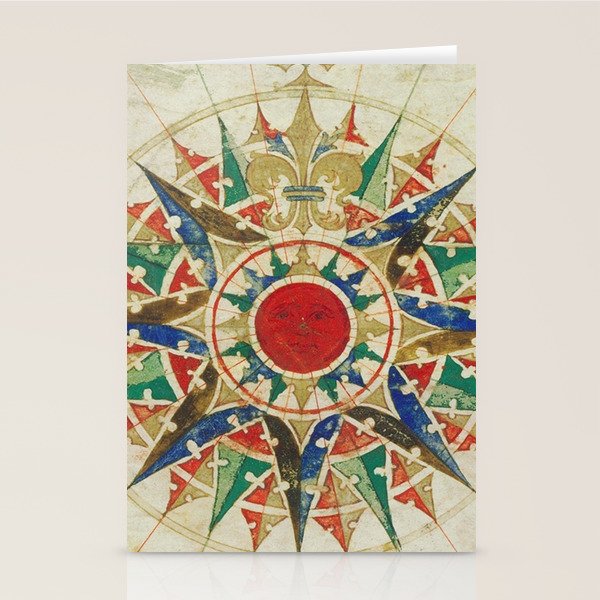 Vintage Compass Rose Diagram (1502) Stationery Card