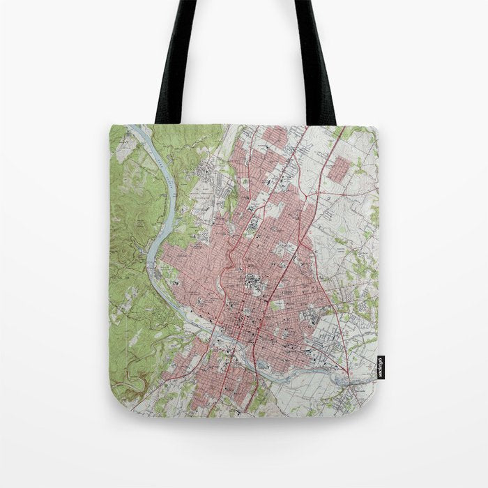 Vintage Map Of Austin Texas (1955) Tote Bag