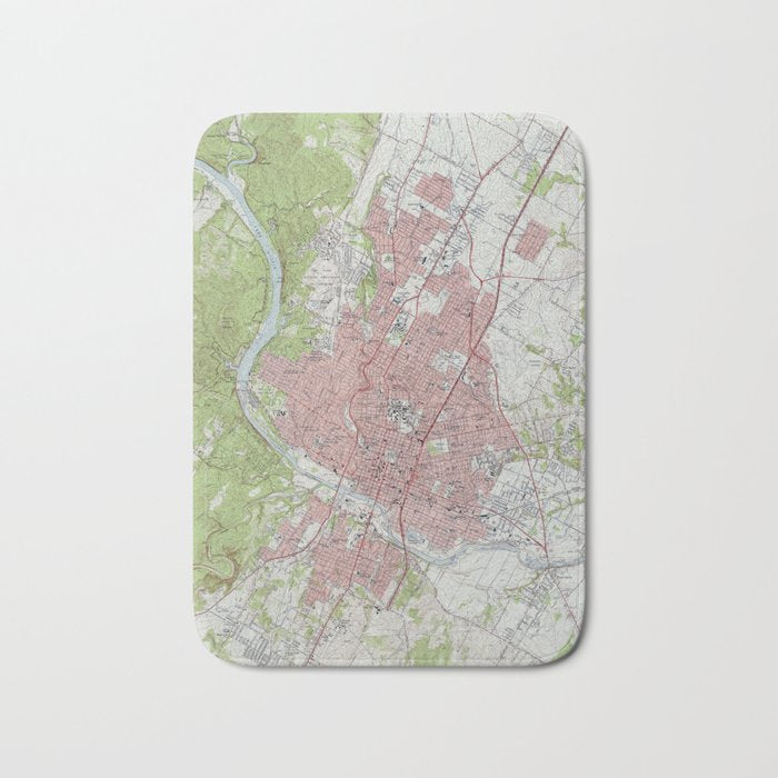 Vintage Map Of Austin Texas (1955) Bath Mat