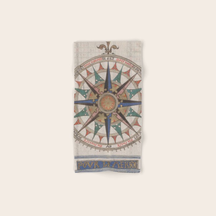 Historical Nautical Compass (1543) Bath Towel