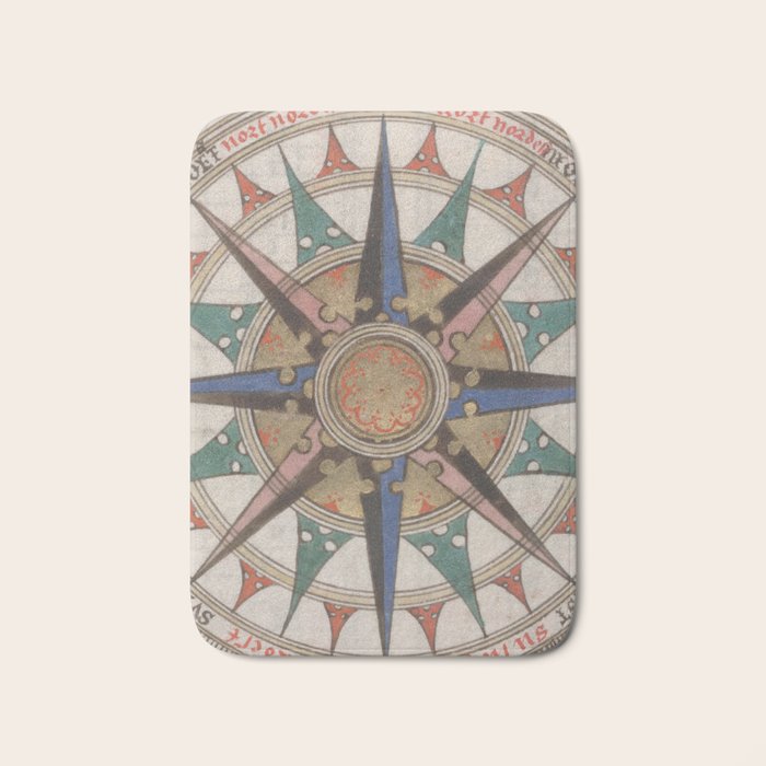 Historical Nautical Compass (1543) Bath Mat