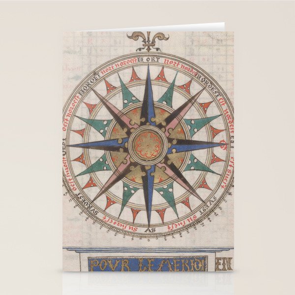 Historical Nautical Compass (1543) Stationery Card