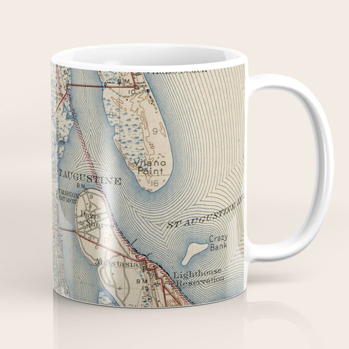 Vintage Map Of St. Augustine Florida (1937) Coffee Mug