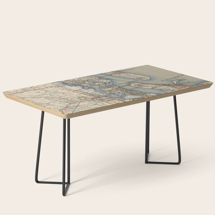 Vintage Map Of St. Augustine Florida (1937) Coffee Table