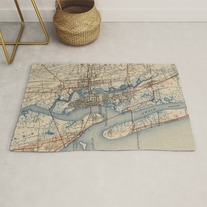 Vintage Map Of St. Augustine Florida (1937) Rug