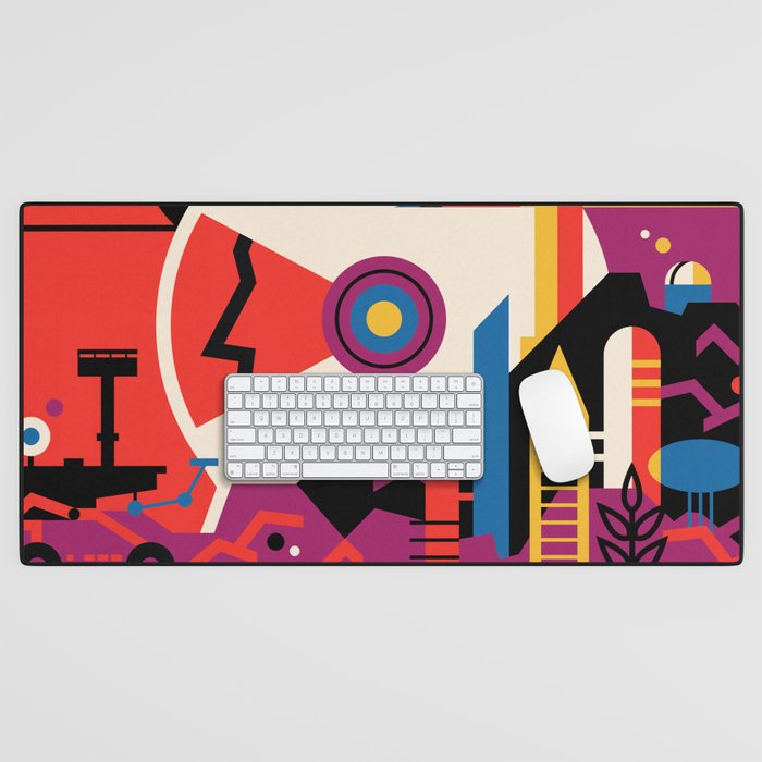 Nasa Retro Space Travel Poster #9 Mars Desk Mat