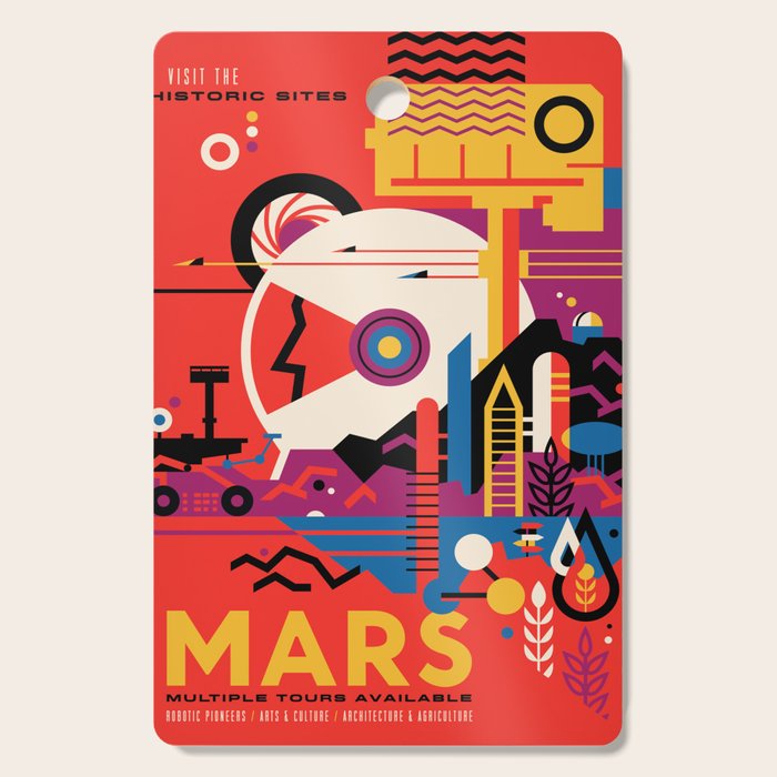 Nasa Retro Space Travel Poster #9 Mars Cutting Board