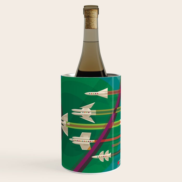 Nasa Retro Space Travel Poster The Grand Tour Wine Chiller