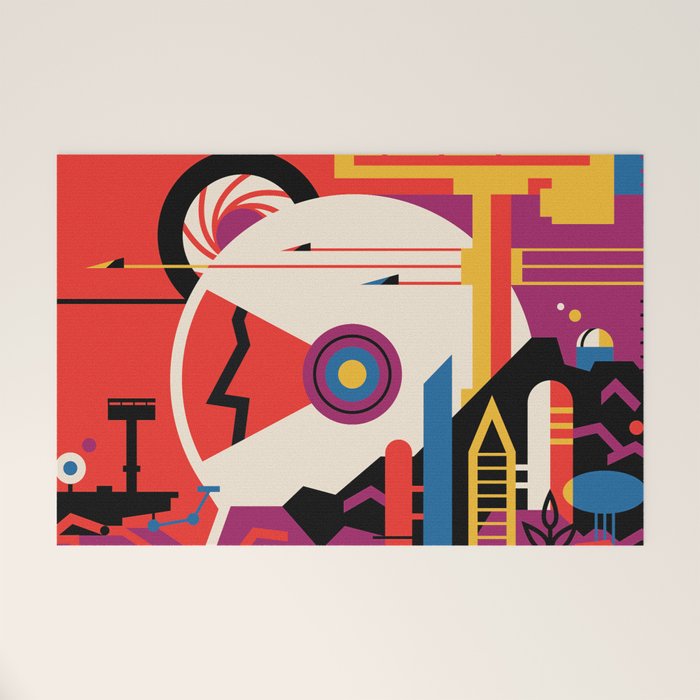 Nasa Retro Space Travel Poster #9 Mars Welcome Mat