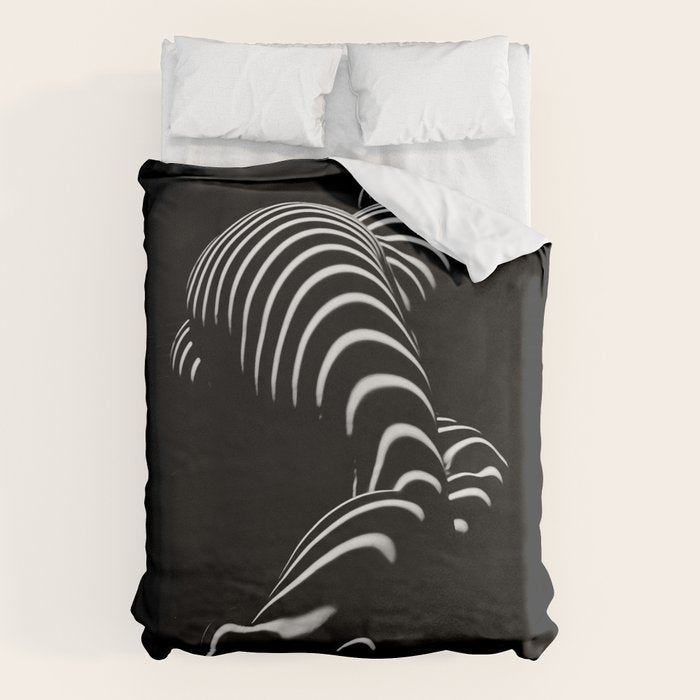0774-Ar Bbw Sensual Legs Hips And Ass Of A Large Woman Big Beautiful Art Nude Black And White Duvet Cover