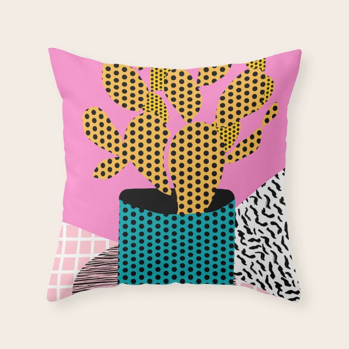 Ace - 80'S Throwback Retro Vintage Hipster Texture Vinyl Record 1980'S 90'S Cool Memphis Bright Fun Throw Pillow