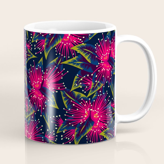 New Zealand Rata Floral Print (Night) Coffee Mug