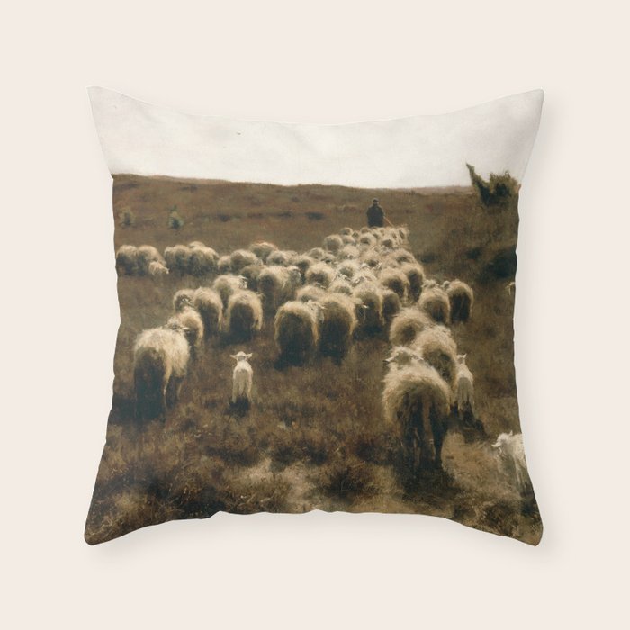 The Return Of The Flock, Laren By Anton Mauve Throw Pillow
