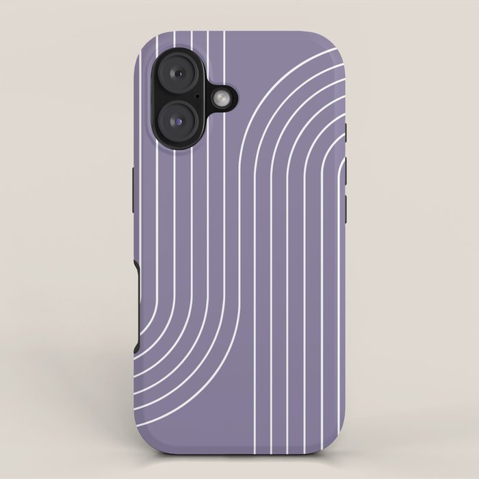 Minimal Line Curvature Xxiii Lavender Purple Mid Century Modern Arch Abstract Iphone Case