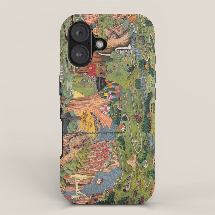 The Land Of Make Believe. Published By Jaro Hess 1930 Cornucopia Of Fairy Tales Detailed Labeled Map Fun Magical Fantasy Art Iphone Case