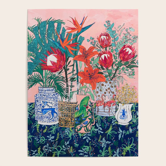 The Domesticated Jungle - Floral Still Life Poster