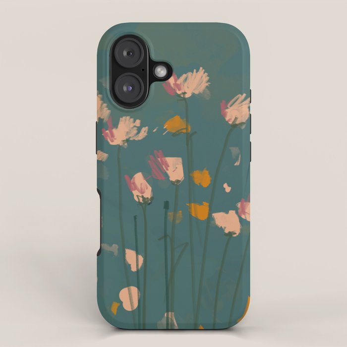 Pastel Floral On Emerald Green Iphone Case