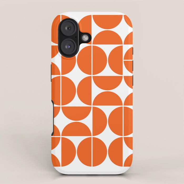 Mid Century Modern Geometric 04 Orange Iphone Case