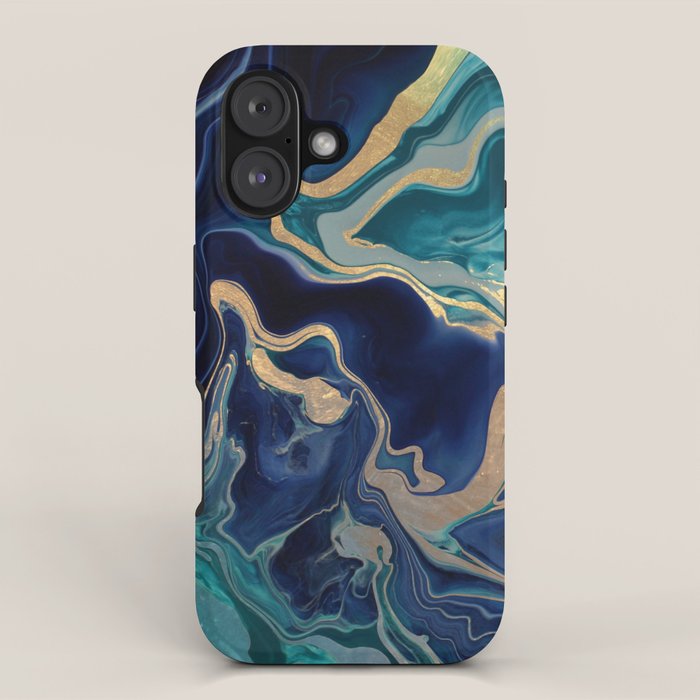 Dramaqueen - Gold Indigo Marble Iphone Case
