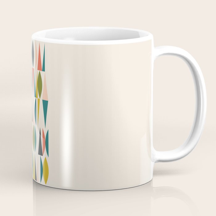 Mid Century Modern Abstract Colorful Shapes Funky Cool Minimalist Pattern Coffee Mug