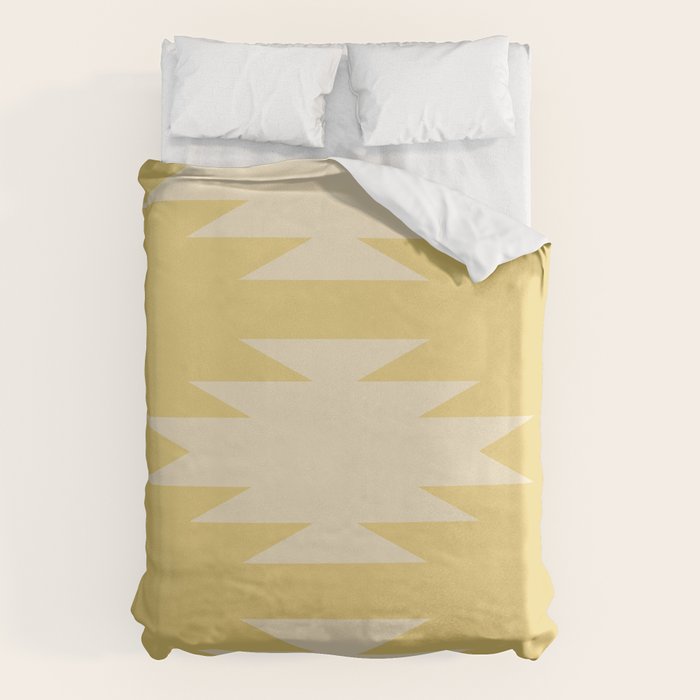 Geometric Southwestern Minimalism - Bright Golden Yellow Duvet Cover
