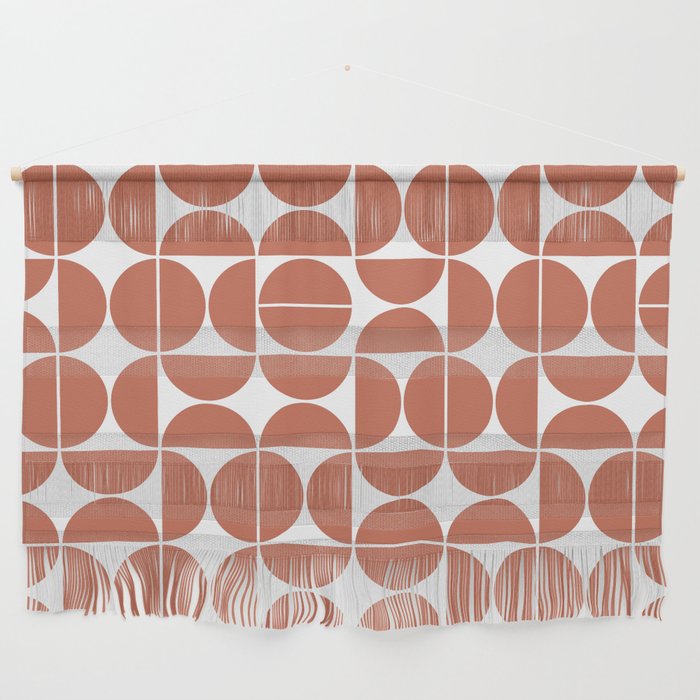 Mid Century Modern Geometric 04 Terracotta Wall Hanging