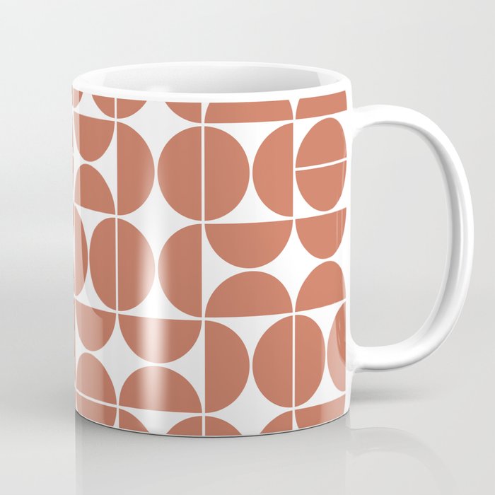 Mid Century Modern Geometric 04 Terracotta Coffee Mug