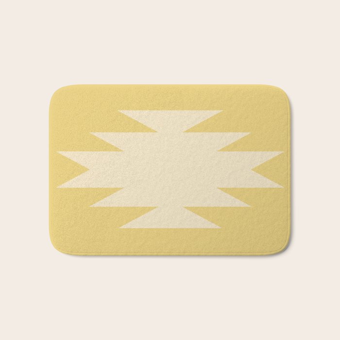 Geometric Southwestern Minimalism - Bright Golden Yellow Bath Mat