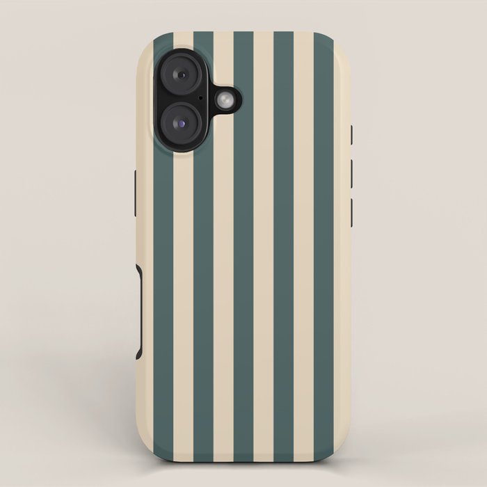Green And Cream Vertical Stripes Iphone Case