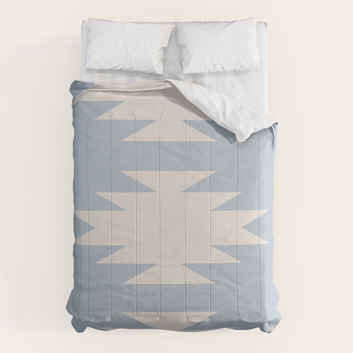 Geometric Southwestern Minimalism - Soft Sky Blue Comforter