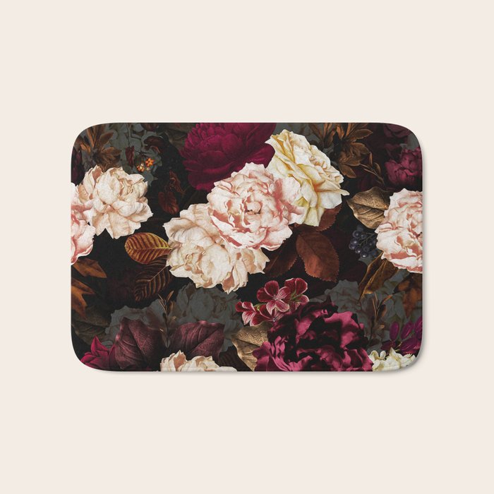 Vintage & Shabby Chic - Midnight Rose And Peony Garden Bath Mat