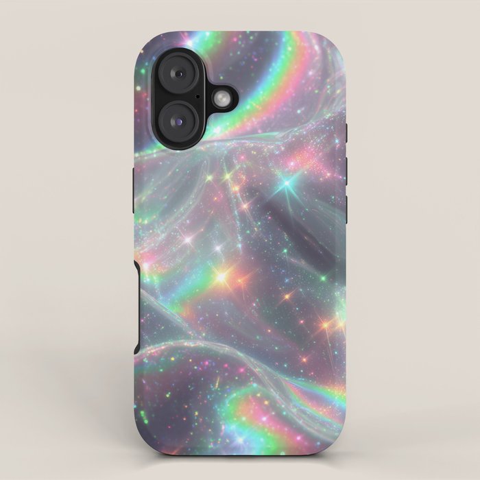 Holographic Cosmic Sparkle Dreamscape Iridescent Galaxy Fantasy Iphone Case