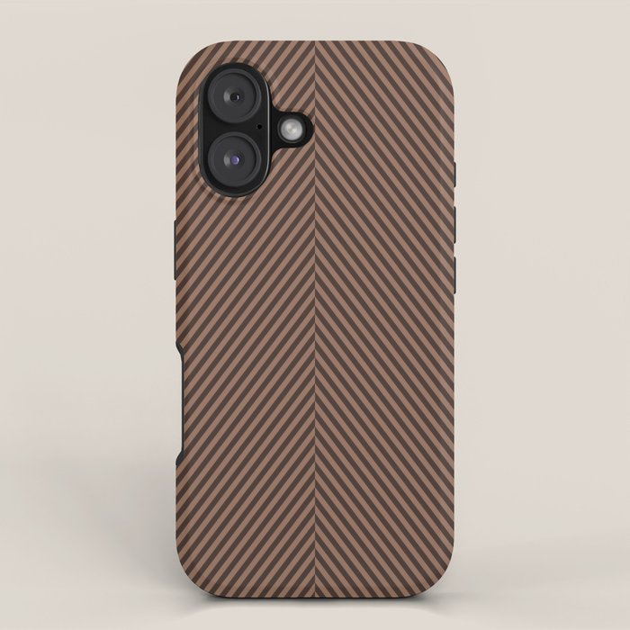 Angular Stripes Xxix Mocha Brown Iphone Case