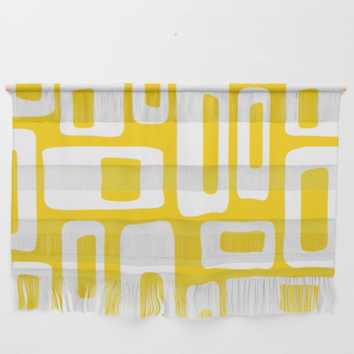Retro Mid Century Modern Abstract Pattern 335 Yellow Wall Hanging