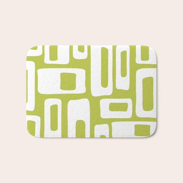Retro Mid Century Modern Abstract Pattern 335 Chartreuse Bath Mat