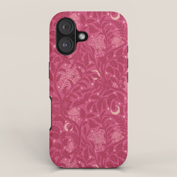 Mysterious Garden - Dark Pink Iphone Case
