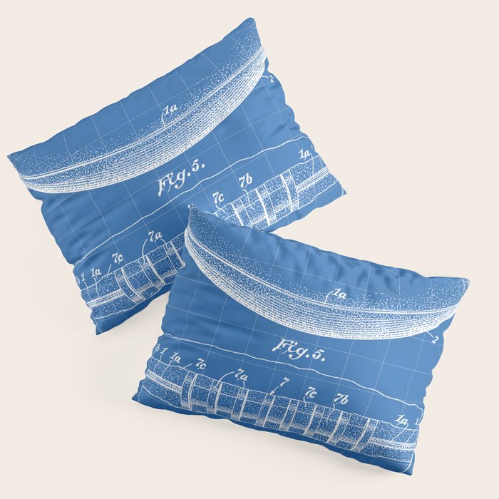 Football Patent - American Football Art - Blueprint Pillow Sham