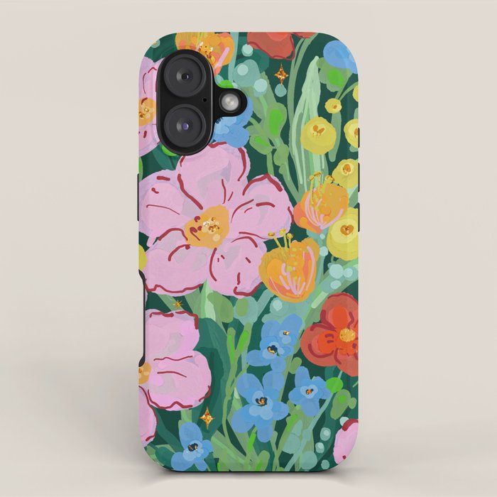 Vibrant Floral Terrarium Illustration Iphone Case