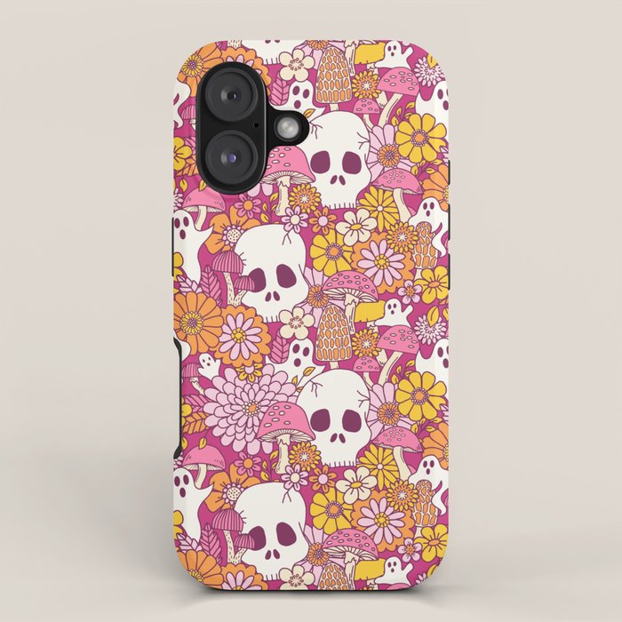 Spooky Mushroom Garden - Fuchsia Iphone Case