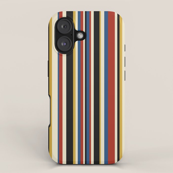 Classic Stripes Ix - Bauhaus Palette Iphone Case