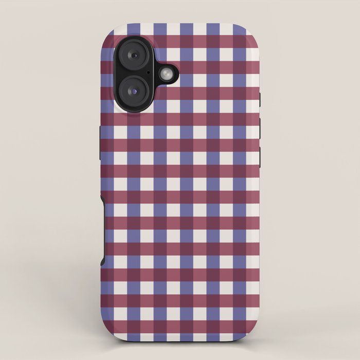 Checkered Multicolor Pattern Xvii Berry Red And Violet Iphone Case