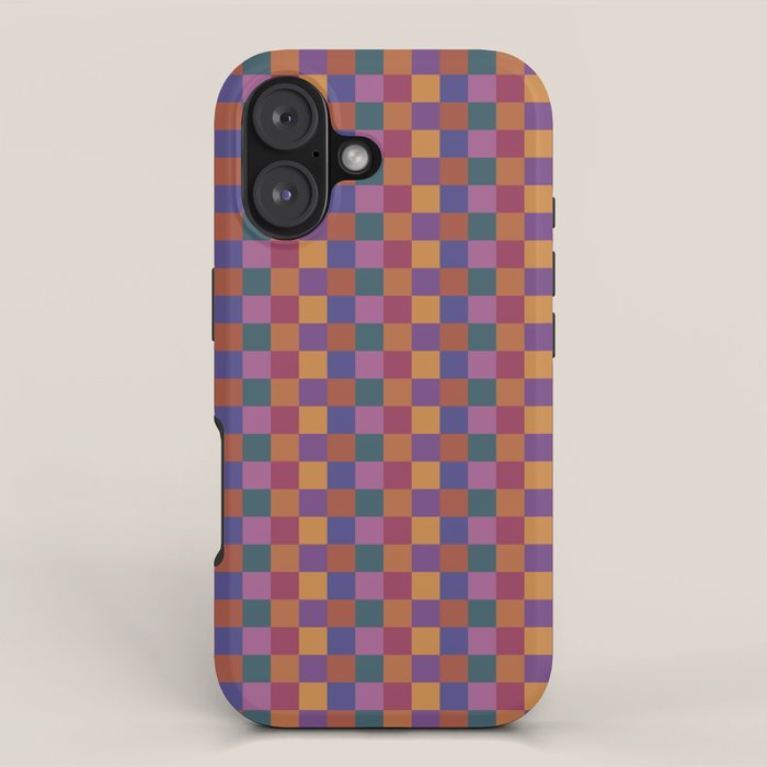 Checkered Multicolor Pattern Xviii Colorful Vibrant Iphone Case