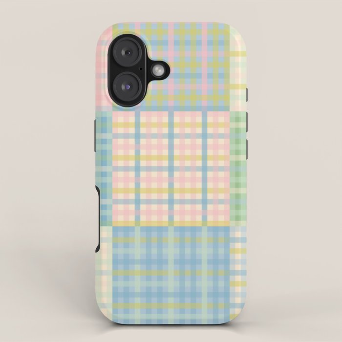 Gingham Patchwork Pastel Checkered Pattern Iphone Case