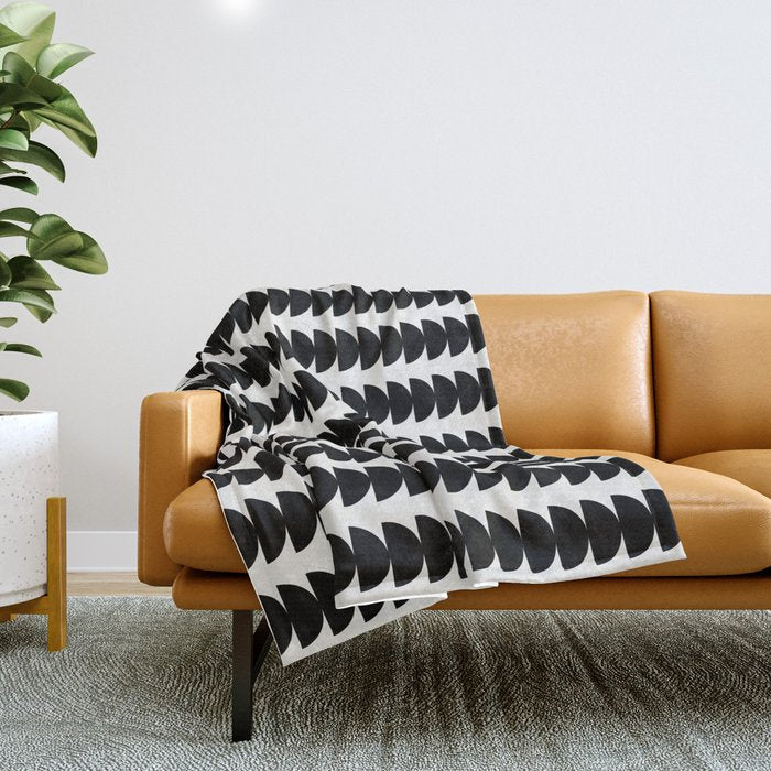 Maude Pattern - Black And White Throw Blanket