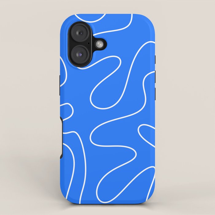 Bold Blue Squiggle Abstract Pattern Iphone Case